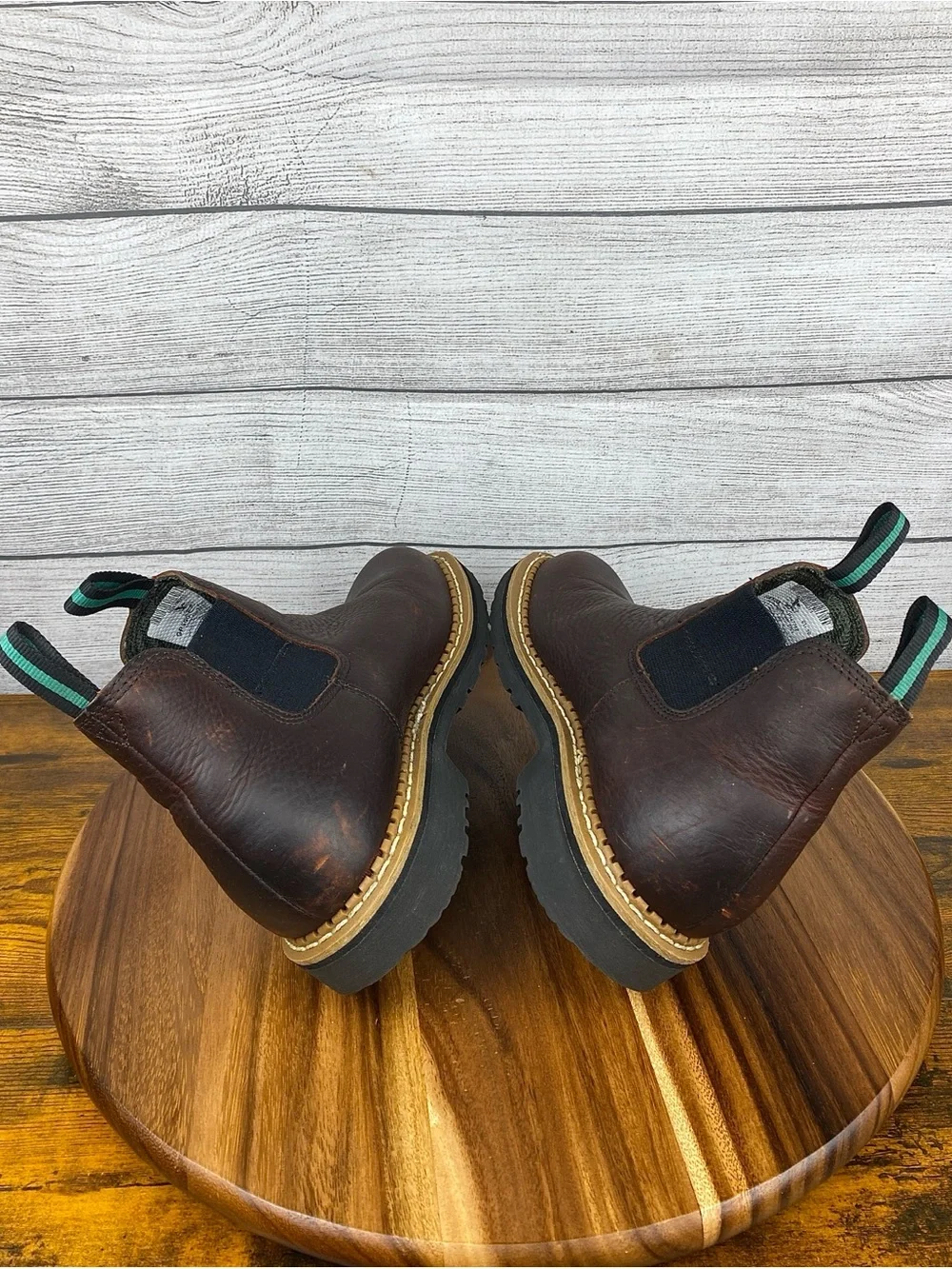 Georgia Boot Giant Waterproof High Romeo Work Boot Soft Toe Brown Leather Size 9